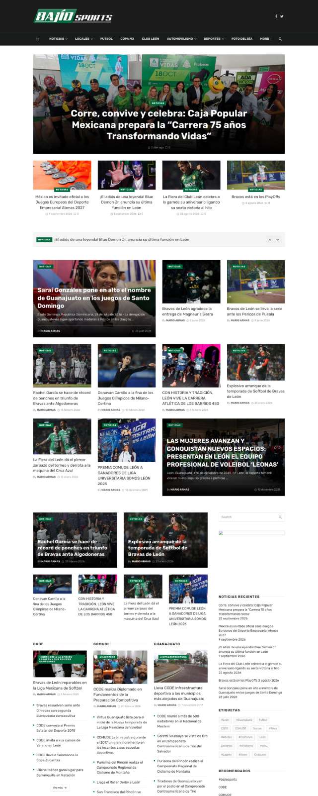 bajiosports.com home page, captured 27 September 2026
